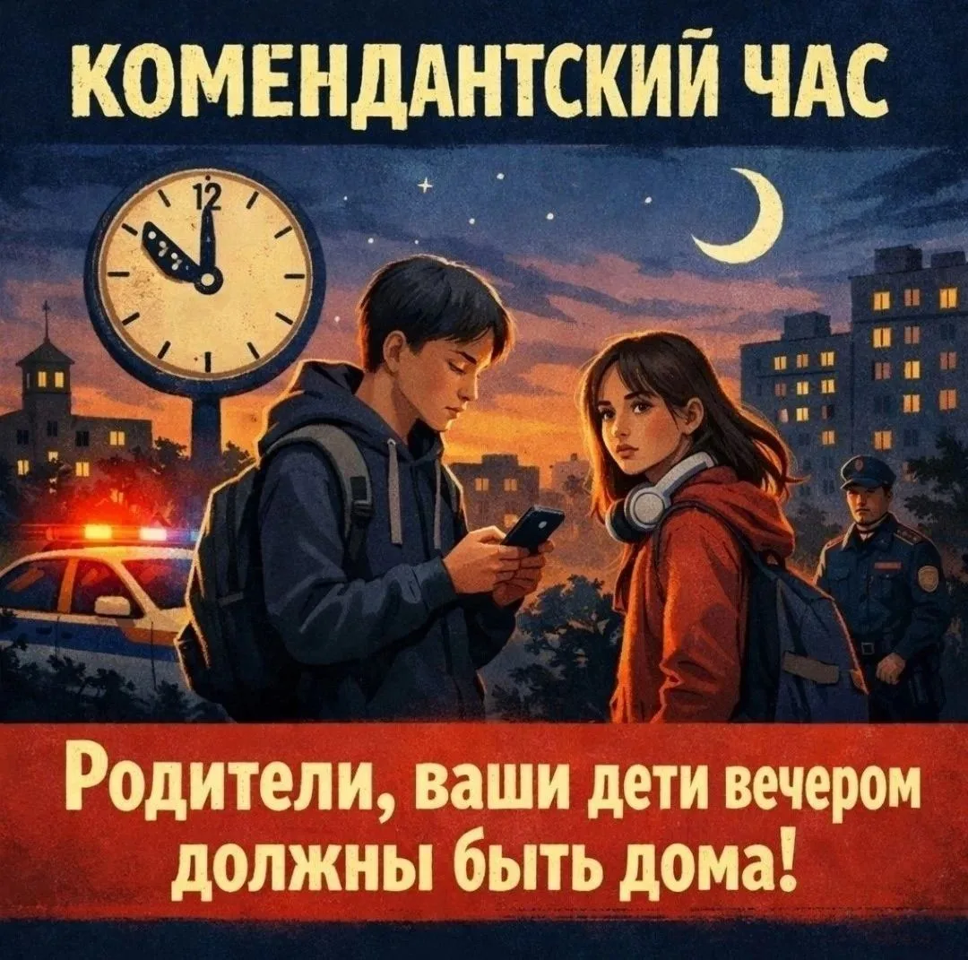 ⚠️ С 1 ОКТЯБРЯ — ЗИМНИЙ КОМЕНДАНТСКИЙ ЧАС!