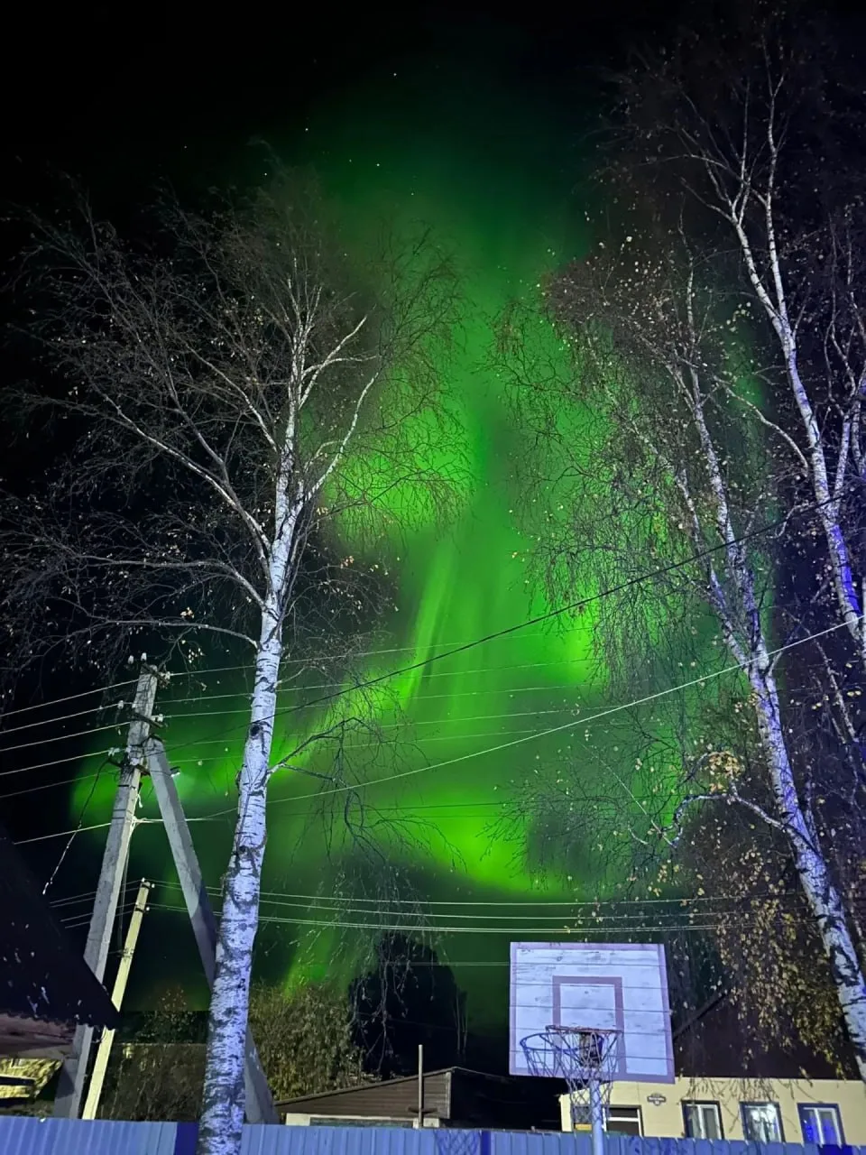 🌌 Северное сияние сняли работники Авиалесоохраны