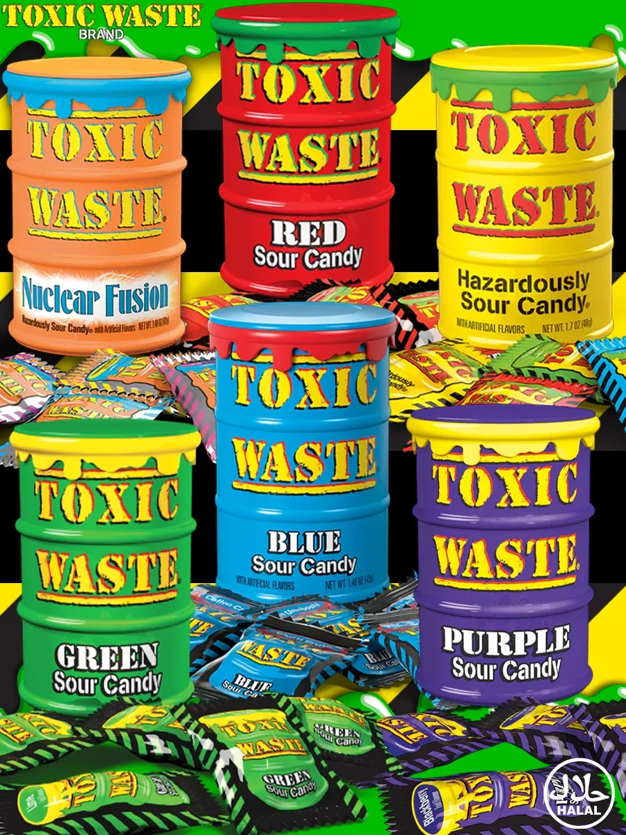 ⚡️ Кислые конфеты суперкислые леденцы Токсик Вейст, Toxic waste