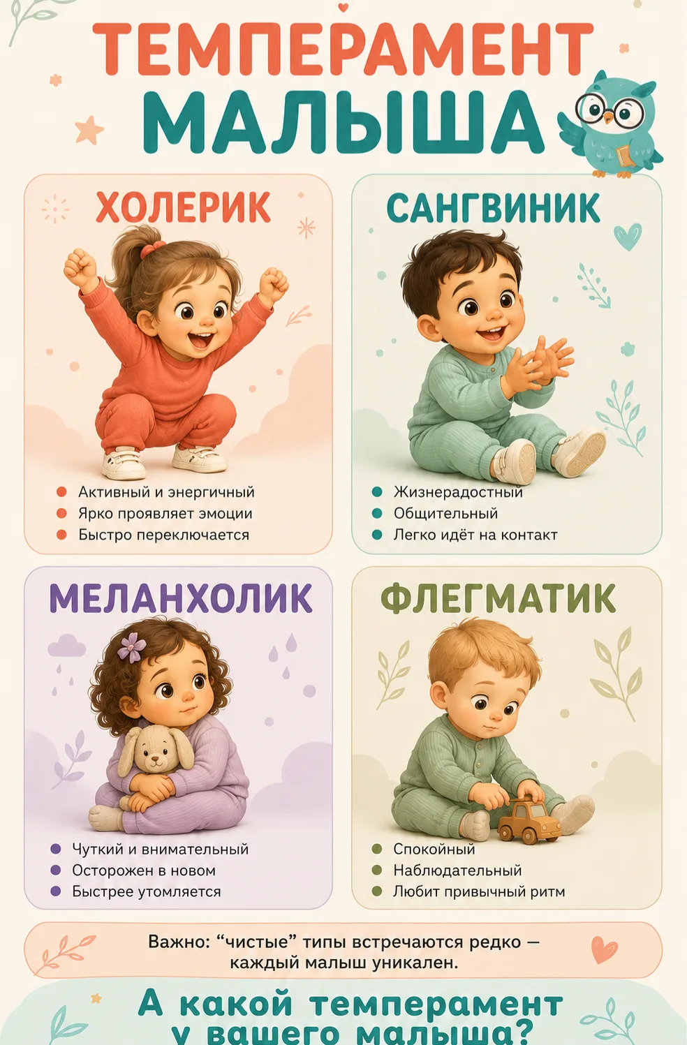 Какой темперамент у вашего малыша? 👶🏻