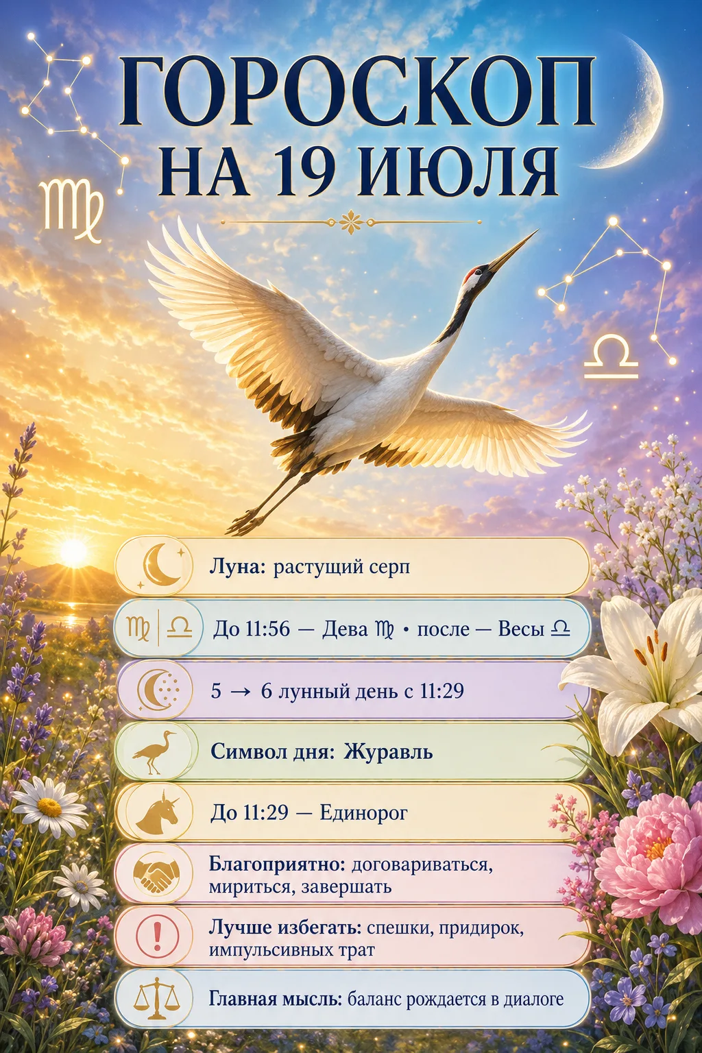 Гороскоп на 19.07.2026
