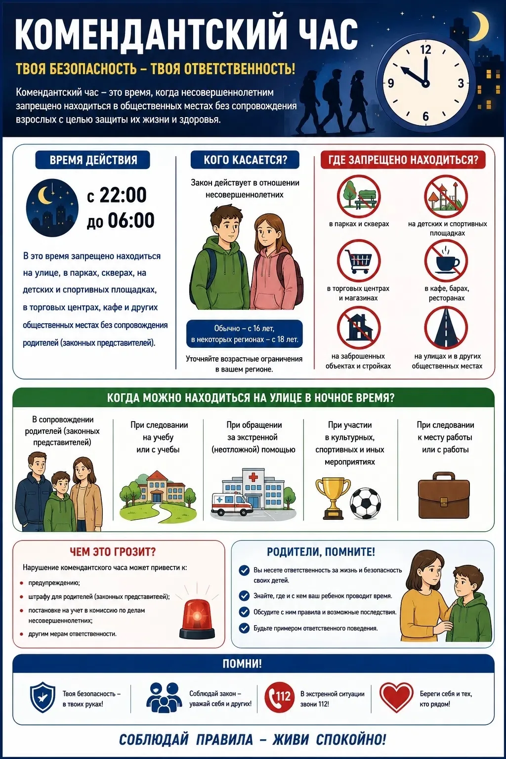 В Вологодской области действует «комендантский час» для несовершеннолетних. 

Для детей до 16 лет — 