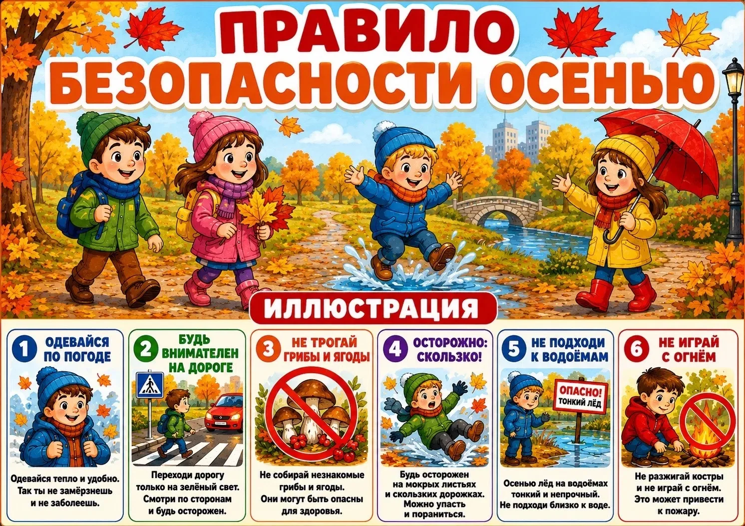 🍂 Правила безопасности осенью🍁