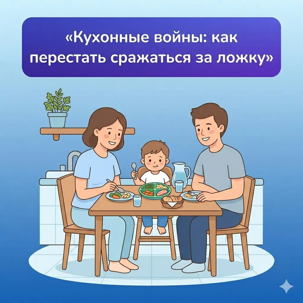 🍽️ Кухонные войны: как перестать сражаться за каждую ложку

«Ложечку за маму, ложечку за папу...», 