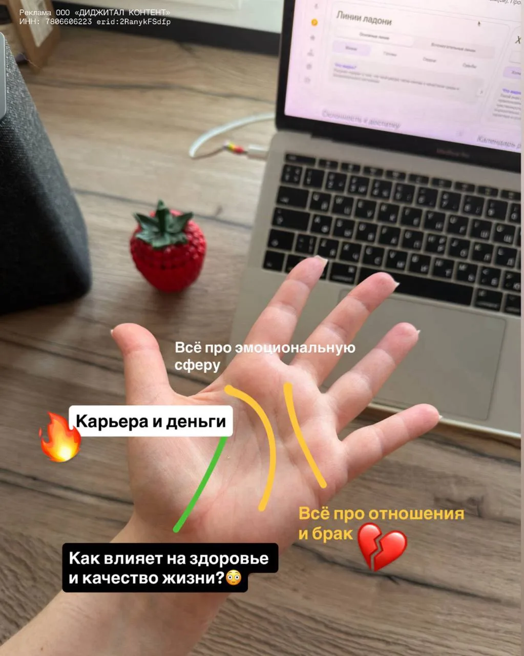 Я сейчас в шоке 😳

Загрузила фото ладони просто ради интереса, а мне там выдали:
— почему я постоян