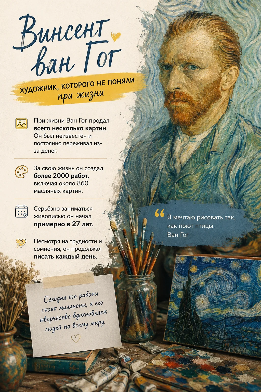 🎨 Интересный факт из жизни великого художника:
