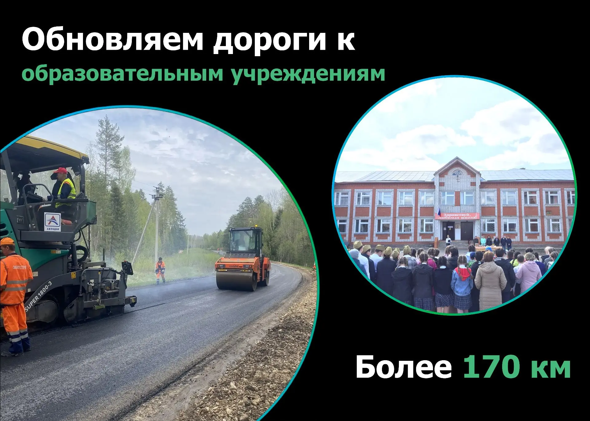 В рамках нацпроекта #ИнфраструктураДляЖизни обновляется свыше 170 км дорог, ведущих к о...