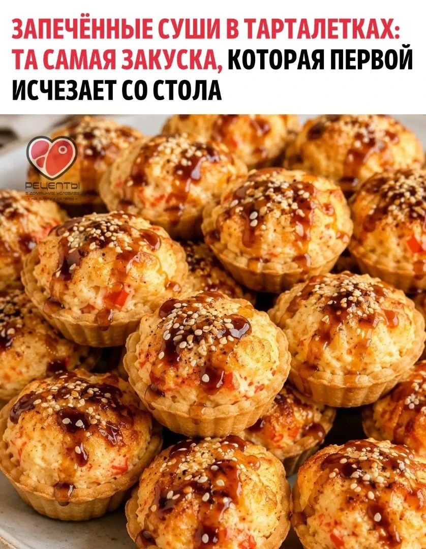 Запечённые суши в тариалетках.