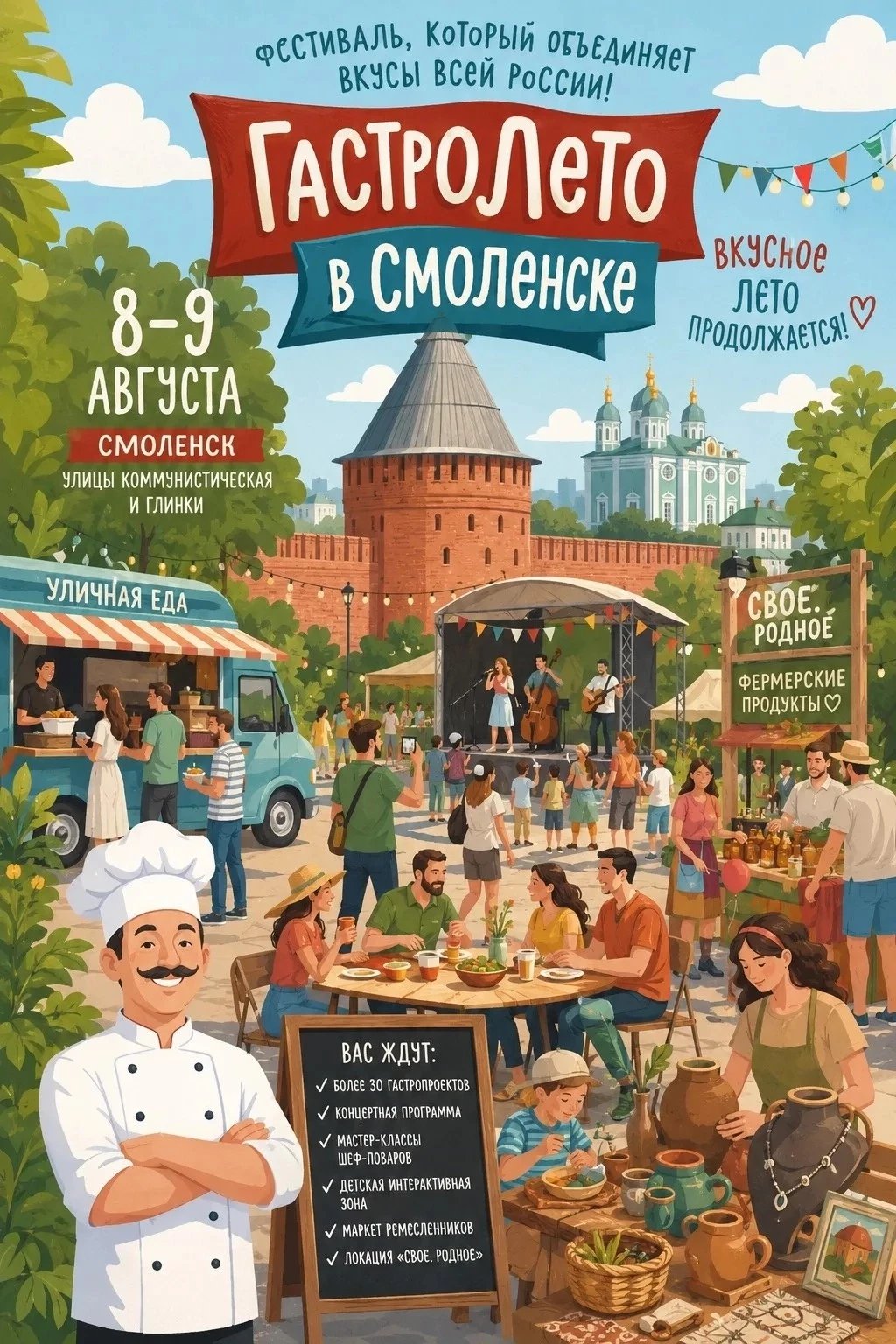 🍴 ГастроЛето в Смоленске! Осторожно! Этот фестиваль вызывает непреодолимое желание поп...