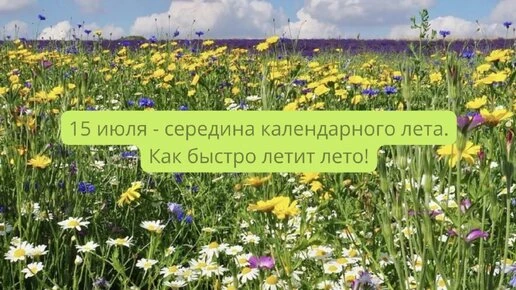 ☀15 ИЮЛЯ - СЕРЕДИНА ЛЕТА☀️

🌼Кажется, совсем недавно мы встречали первые тёплые дни, строили планы 