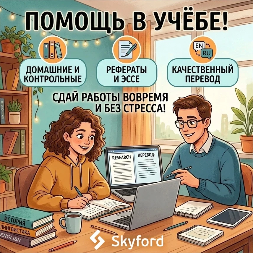 Профессиональная помощь школьникам и студентам с выполнением контрольных и переводов дл...