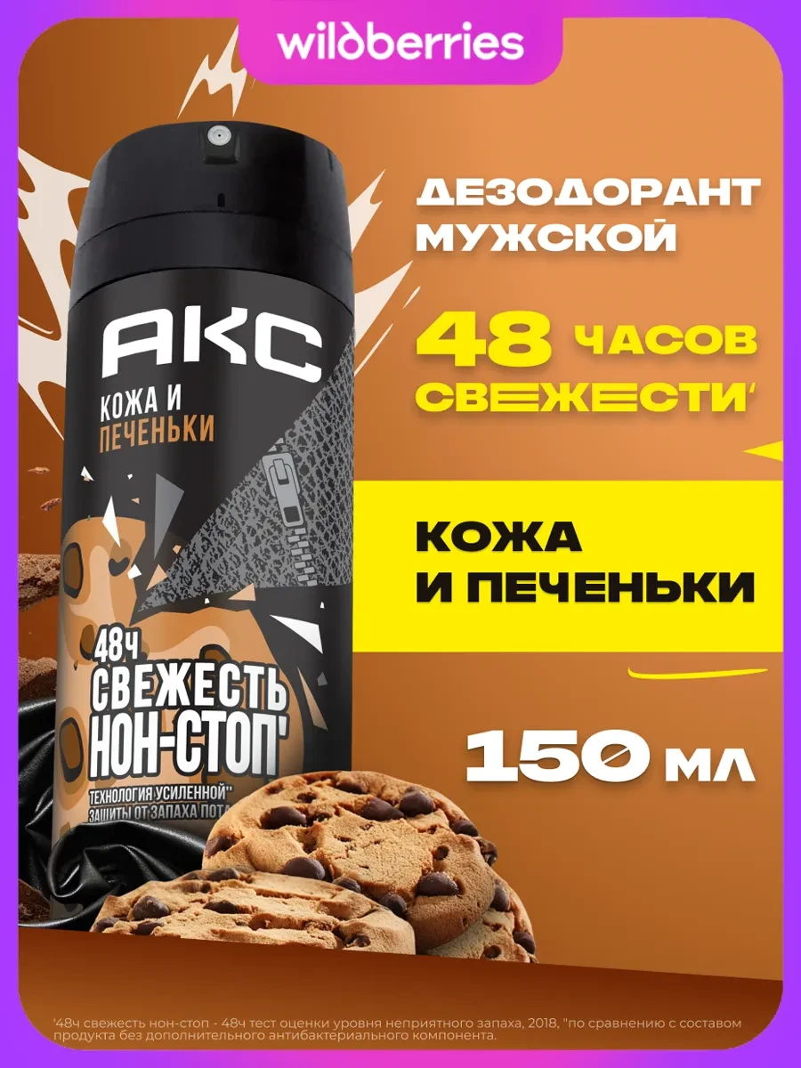 ⚡️ Парфюмированный дезодорант мужской спрей Кожа и печеньки, АКС