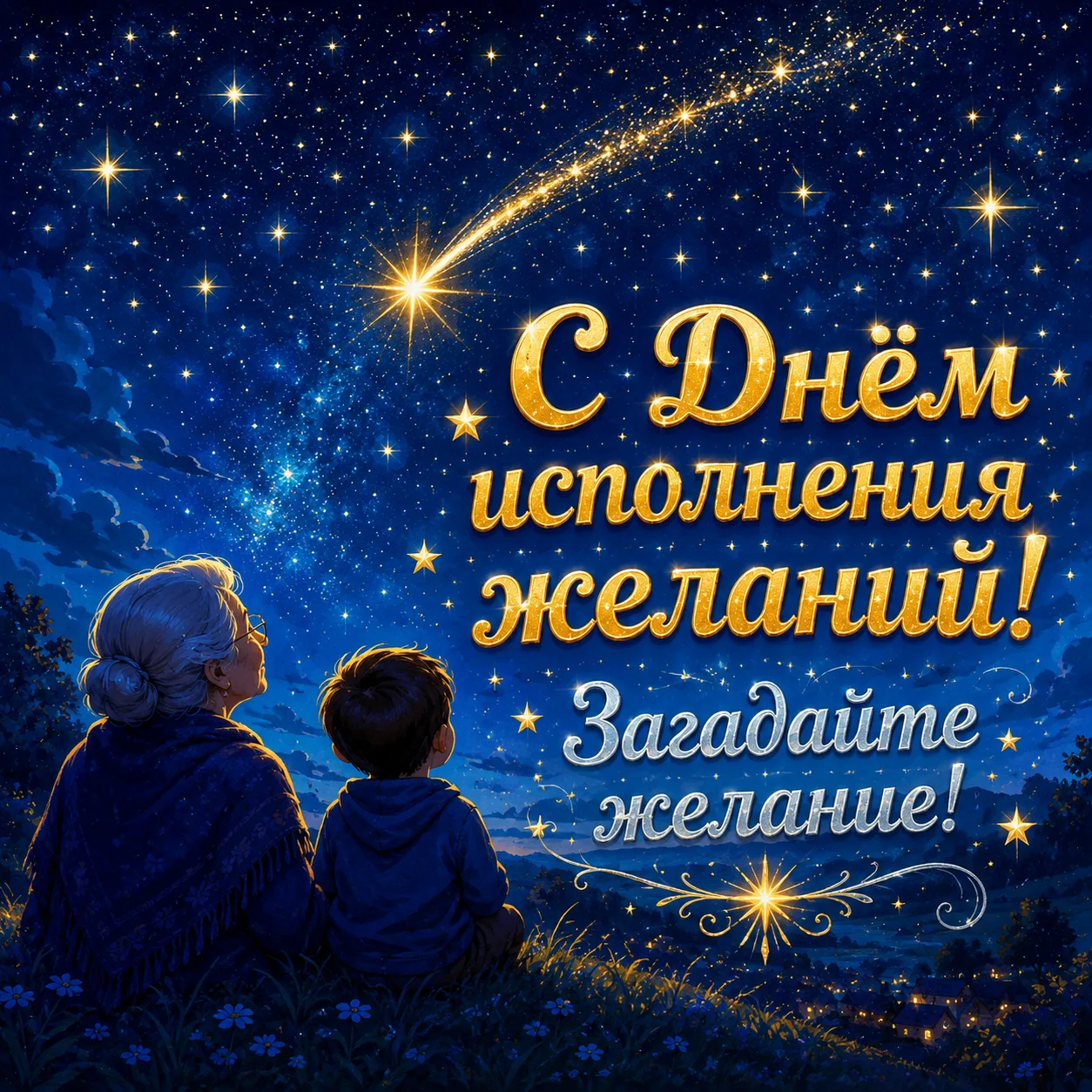 ✨ С Днём исполнения желаний! 

Загадайте самое заветное желание сегодня — говорят, оно обязательно с