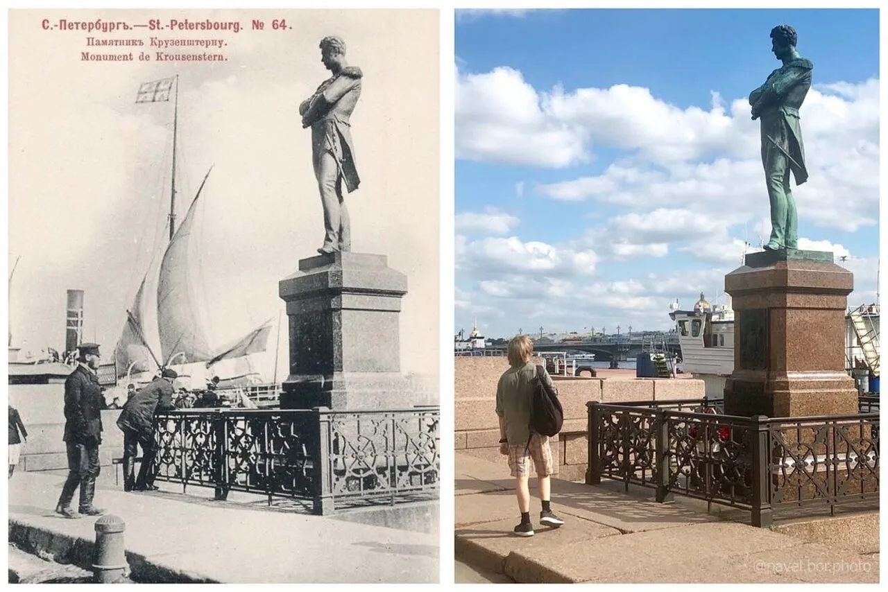 ⚓ Памятник Крузенштерну на набережной Невы: история в фотографиях