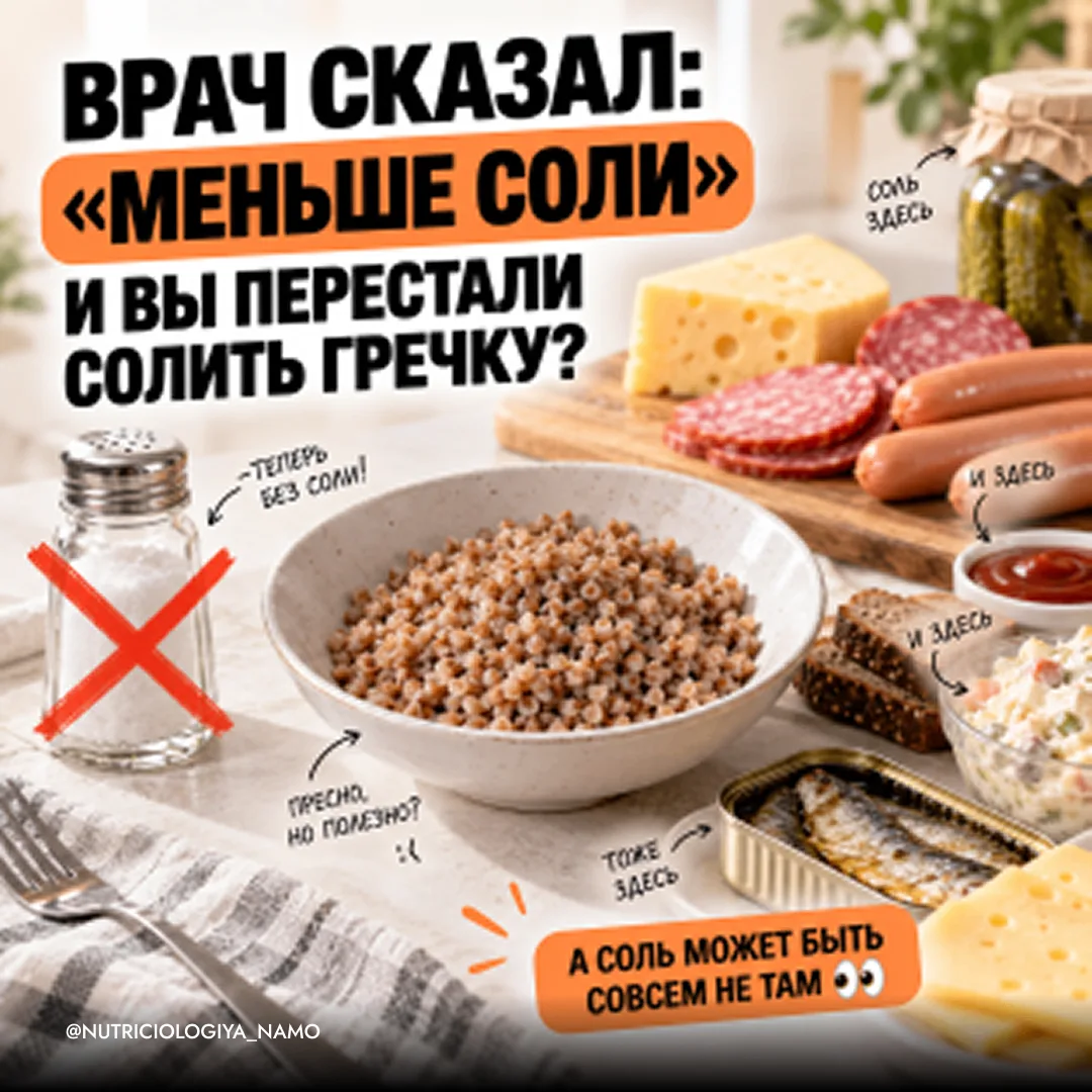 ВРАЧ СКАЗАЛ: «МЕНЬШЕ СОЛИ». И ВОТ ВЫ УЖЕ ЕДИТЕ ПРЕСНУЮ ГРЕЧКУ 😭