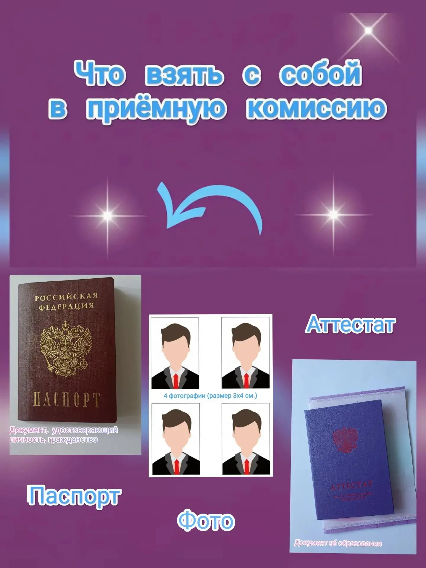 👌Главное правило поступающего - не забыть взять с собой все необходимые документы. 
☝Смотри выше че