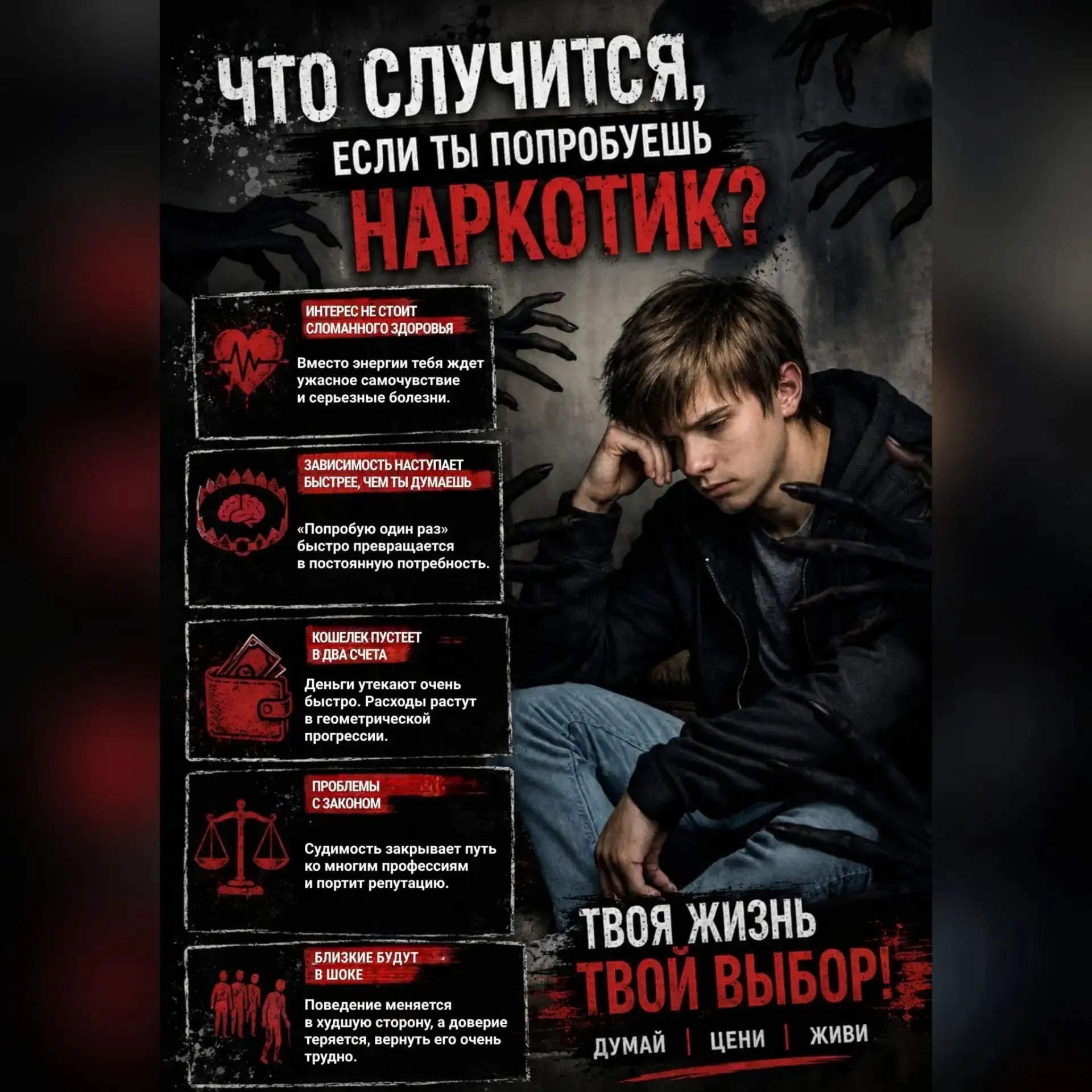 Наркотики – это не решение проблем, это начало новых, гораздо более страшных. Они выжигают душу, лом