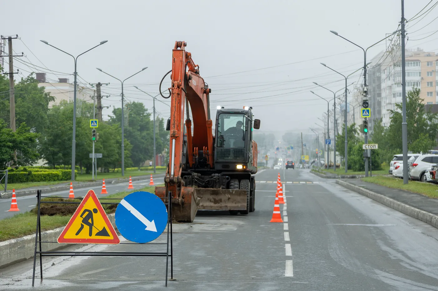 🚧 Ремонт второго участка Комсомольской в Южно-Сахалинске завершат к середине августа