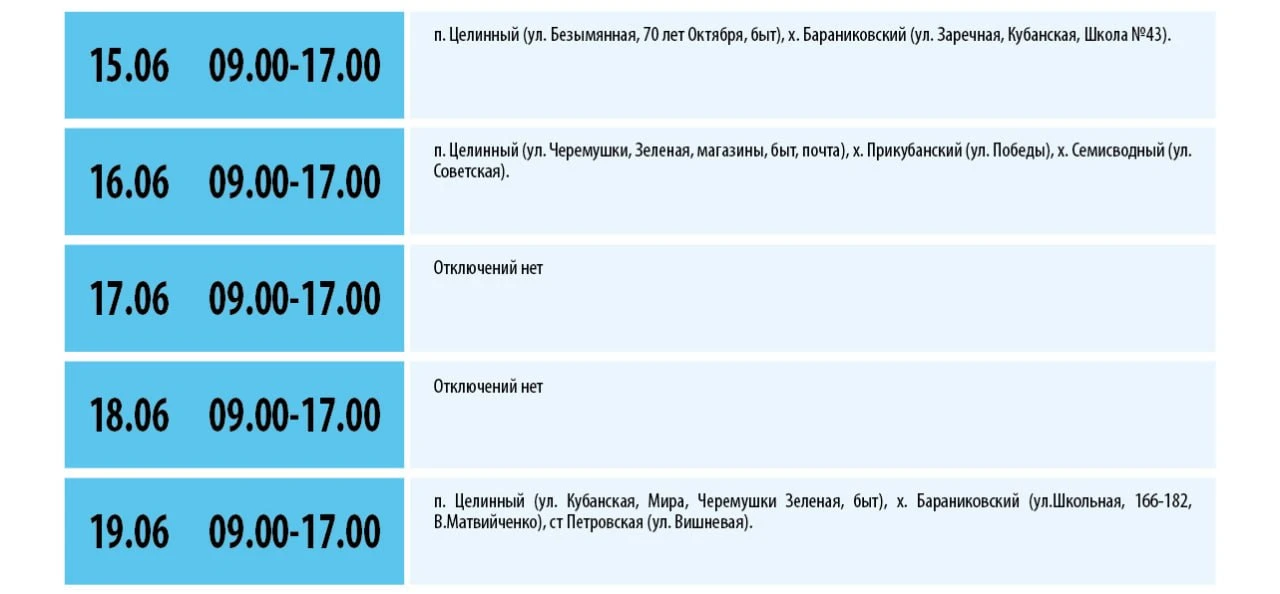 💡 Внимание, отключение электричества!