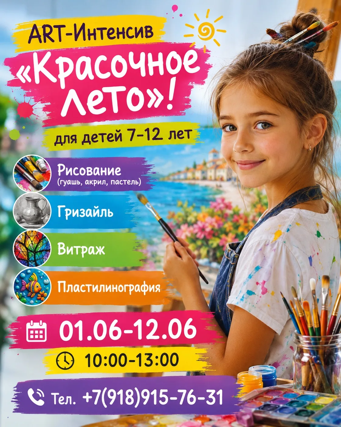 🎨 АRT-Интенсив «Красочное лето» в Школе-Студии «STARt»! ☀️
