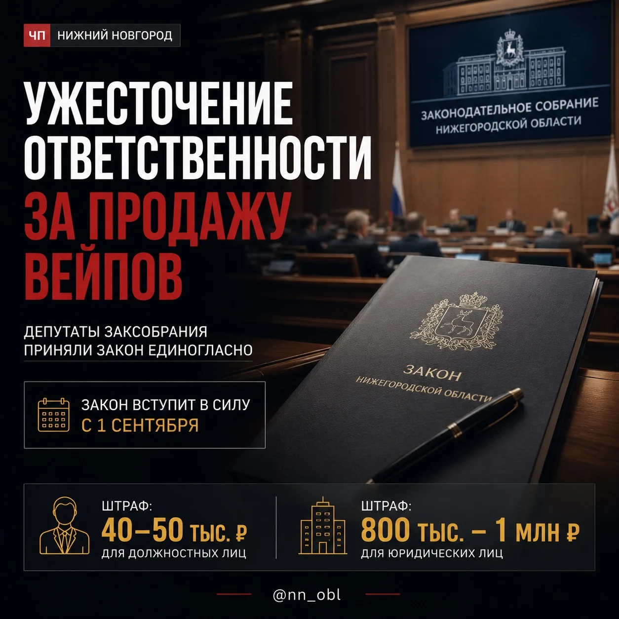 Депутаты нижегородского Заксобрания единогласно приняли закон, ужесточающий ответственность за прода