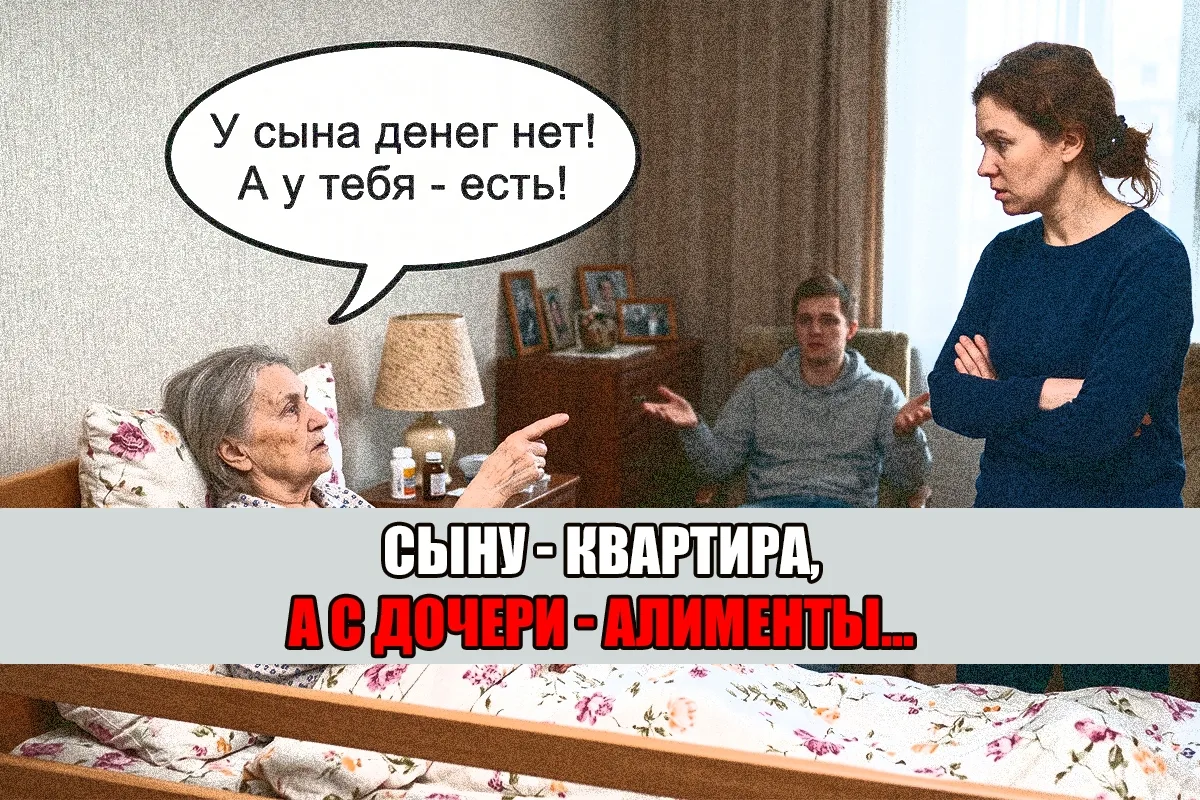 - Он же мальчик, ему нужнее! - квартиру в дар сыну, а алименты требует с дочери

В юридической пра