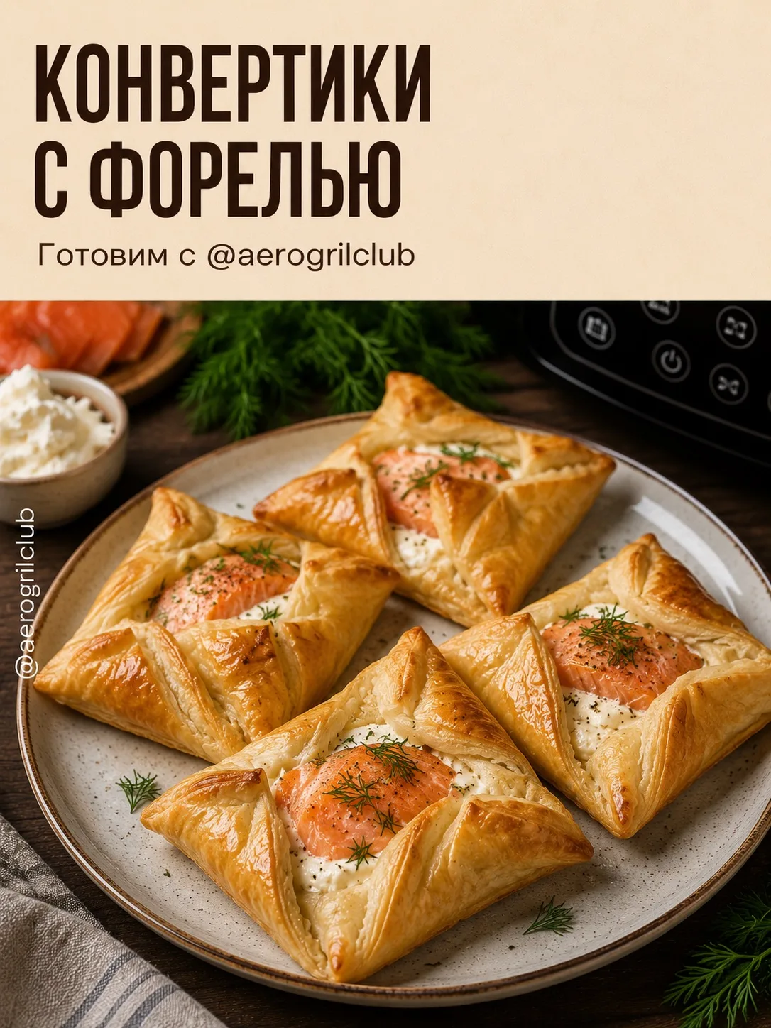 🔥 Как приготовить конвертики с форелью в аэрогриле: пошаговый рецепт

📌 Хрустящие конвертики из сл