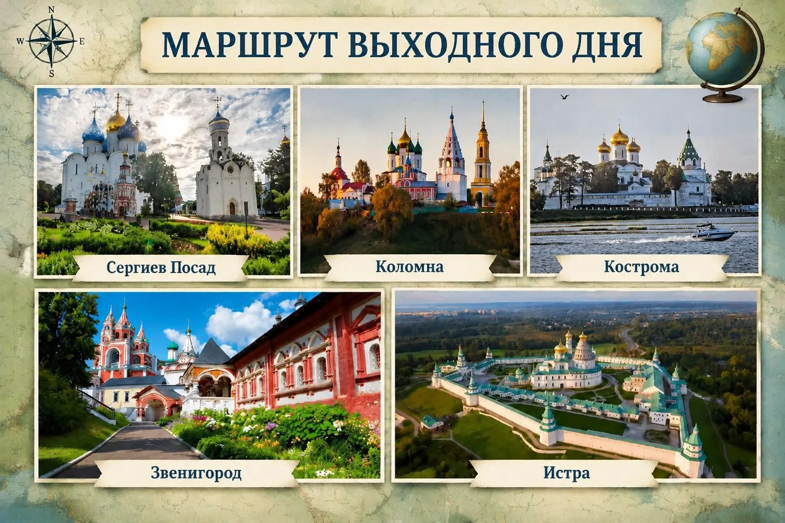 🗺️ Маршрут выходного дня: топ-5 городов 🌆

Лето — идеальное время, чтобы открывать новые места, да