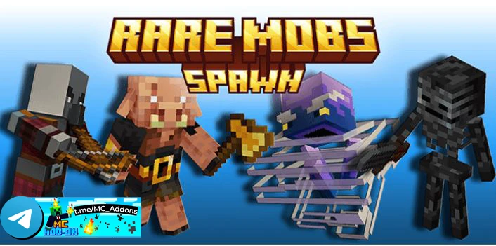 Дополнение Rare Mobs Spawn Addon (1.21)   меняет ситуацию, позволяя монстрам, ранее встречавшимся то
