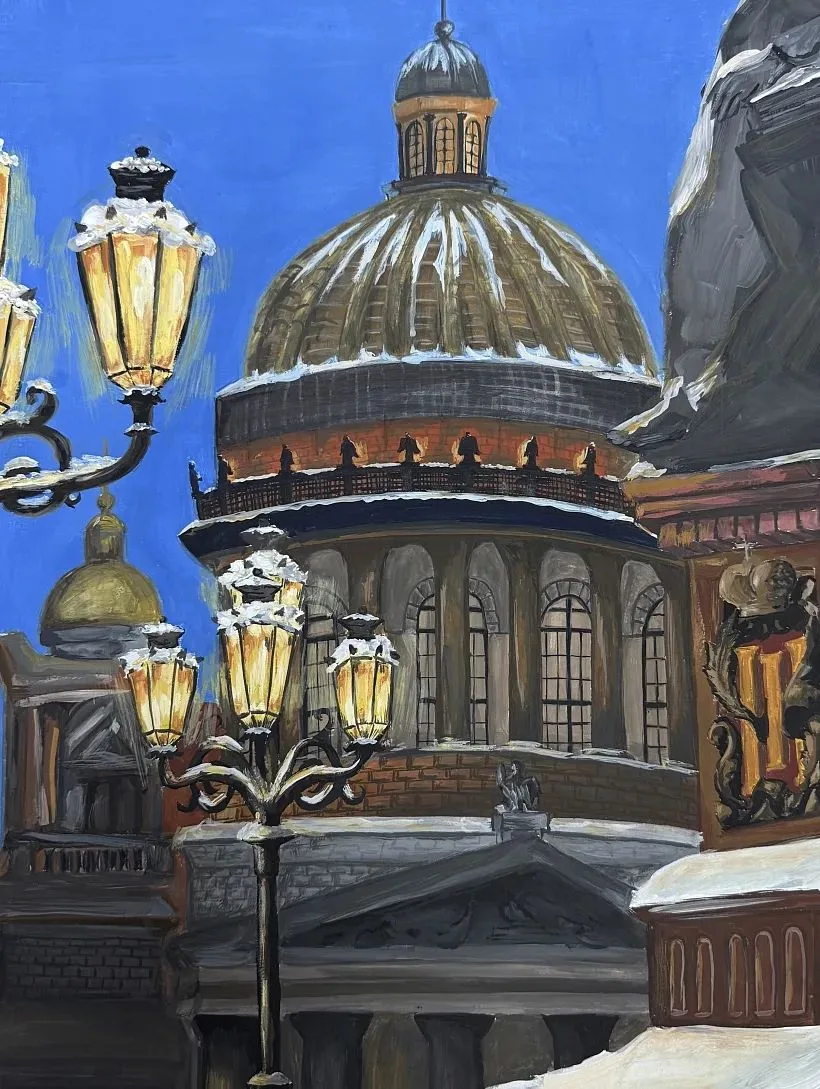 🎨 Петербург при свете фонарей: сказка на бумаге