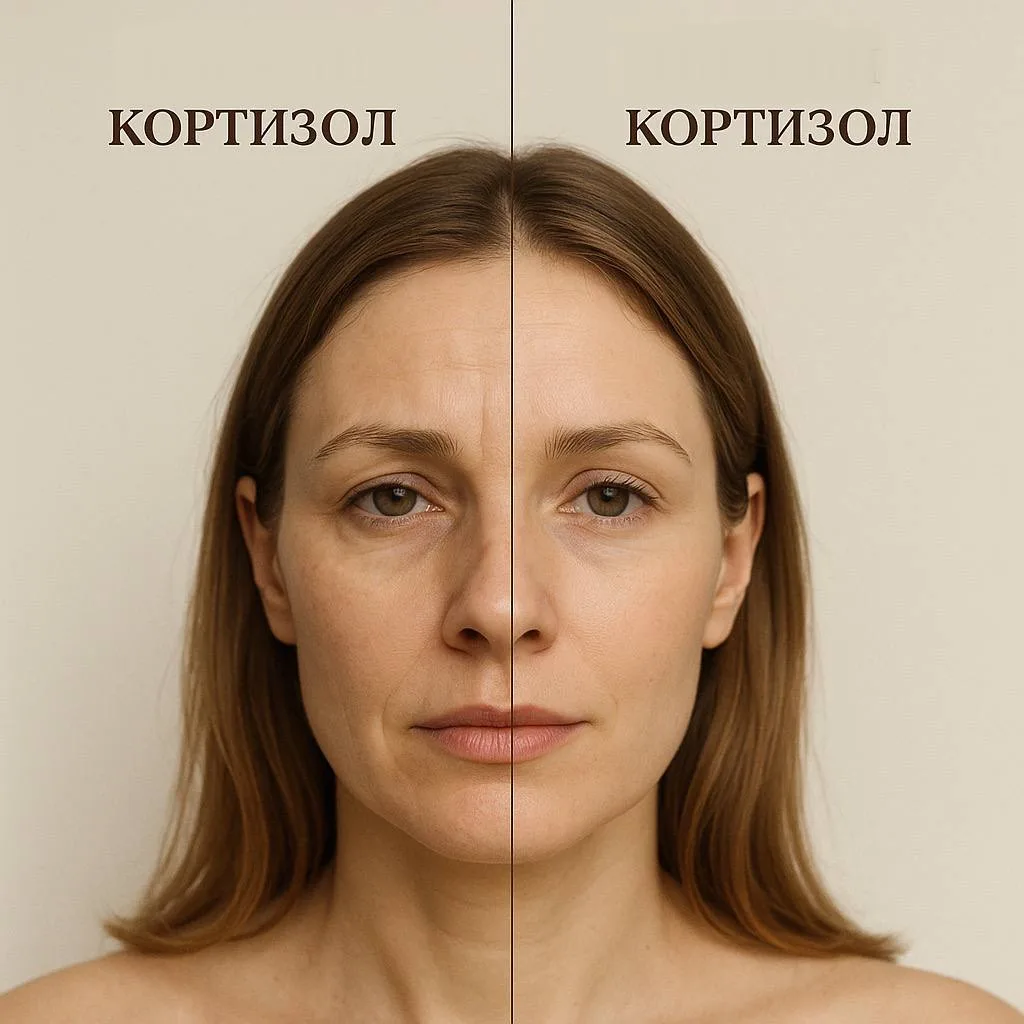🧠 КОГДА КОРТИЗОЛ ВОРУЕТ МОЛОДОСТЬ  После 35 лет уровень кортизола у женщин растёт. Это гормон стресс