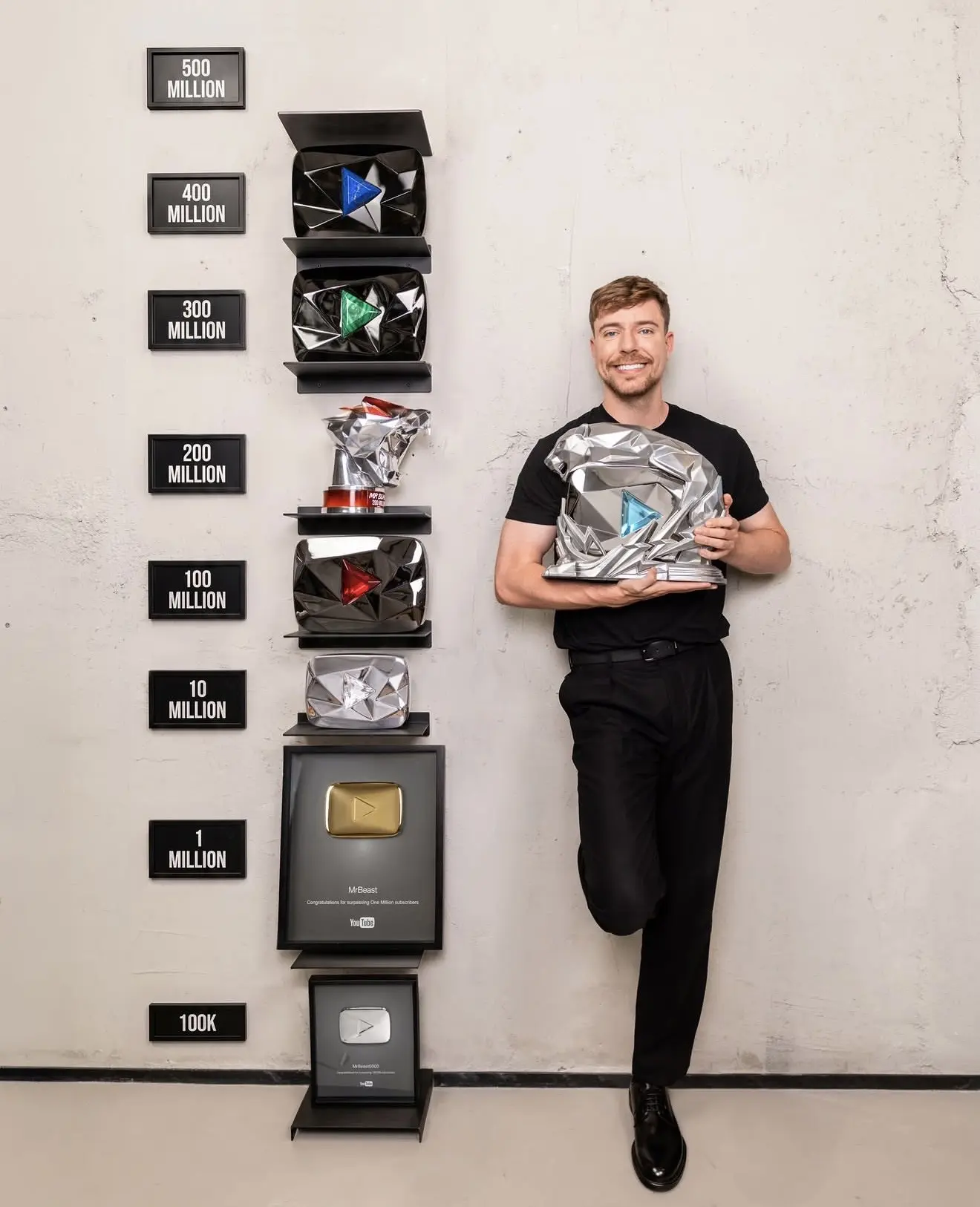 MrBeast стал первым в истории, кто получил пол миллиарда подписчиков на YouTube. Новую кнопку сделал