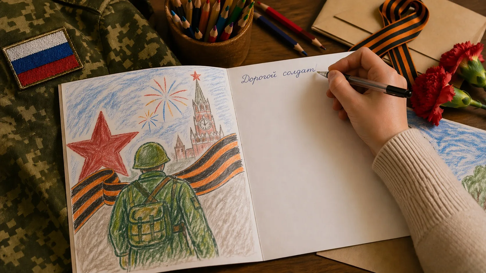 В преддверии Дня Победы Профком КНИТУ проводит акцию «Письмо бойцу СВО» ✍🏻