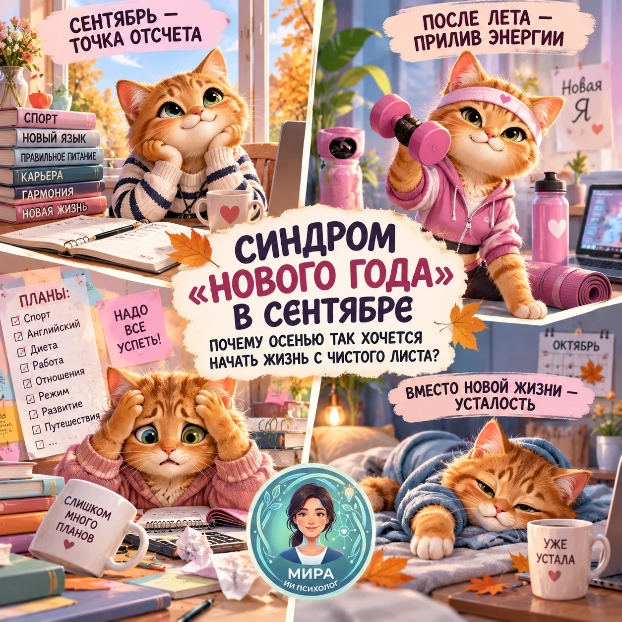 🍂 Синдром "нового года" в сентябре: почему осенью так хочется начать жизнь с чистого л...