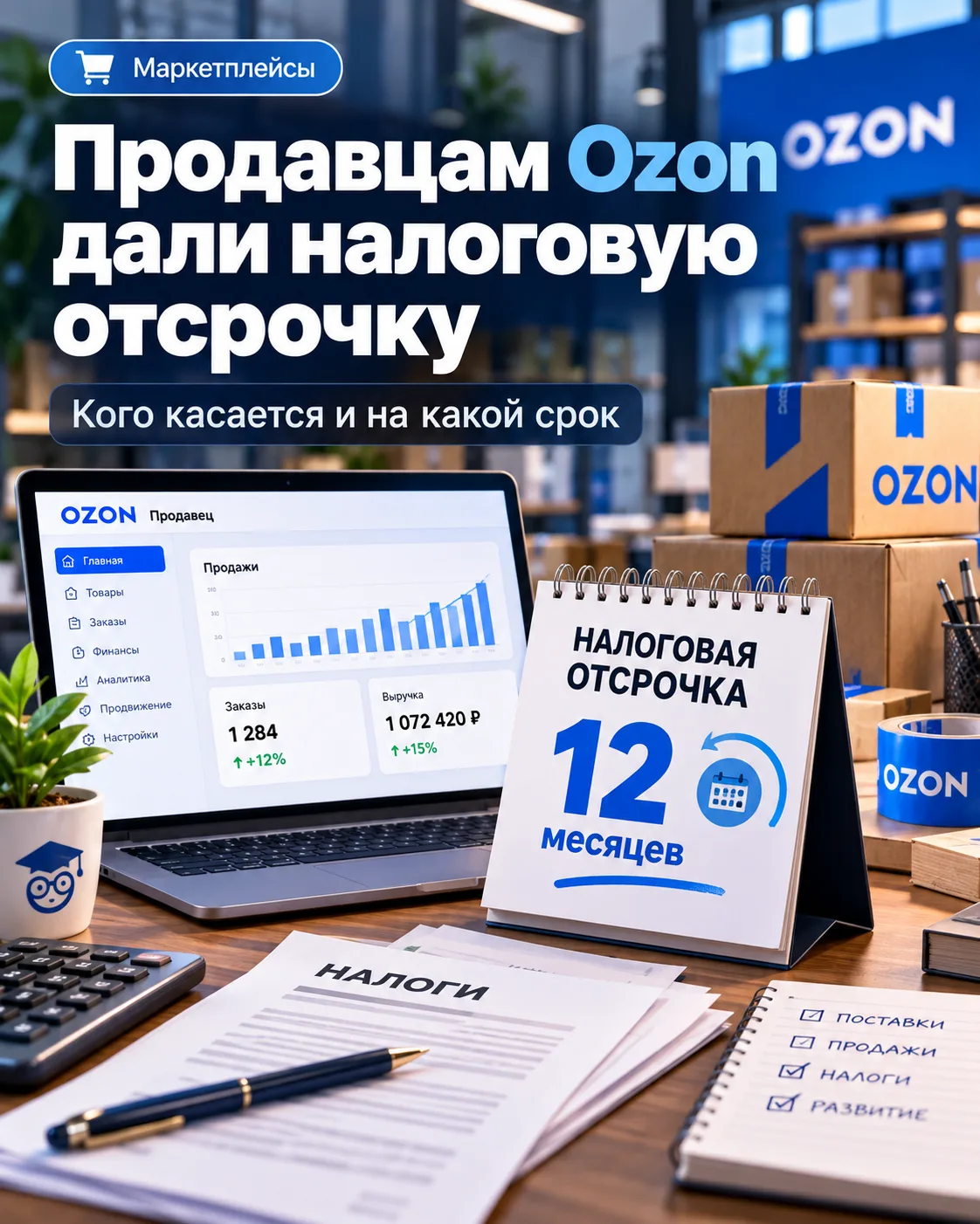 У части продавцов Ozon появилась налоговая отсрочка на год