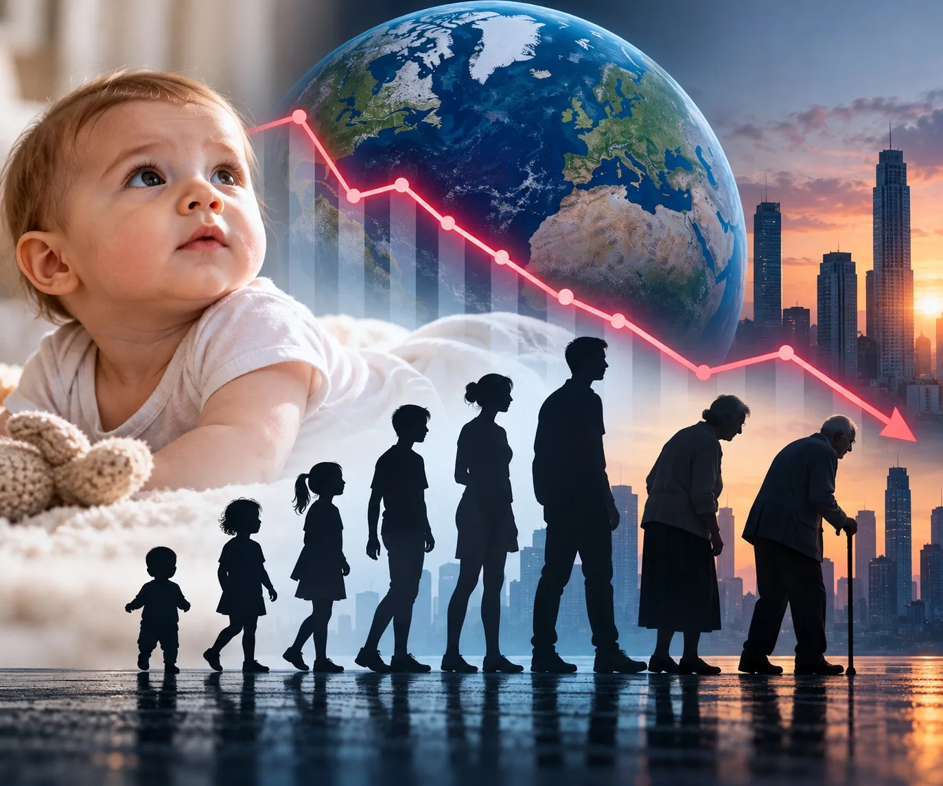 👶 В большинстве стран мира рождаемость уже ниже уровня, необходимого для роста населения
