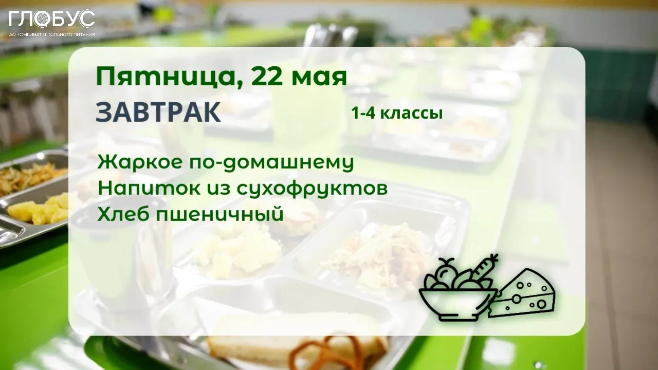 #МенюДня  🥗Школьное меню для 1-4 классов