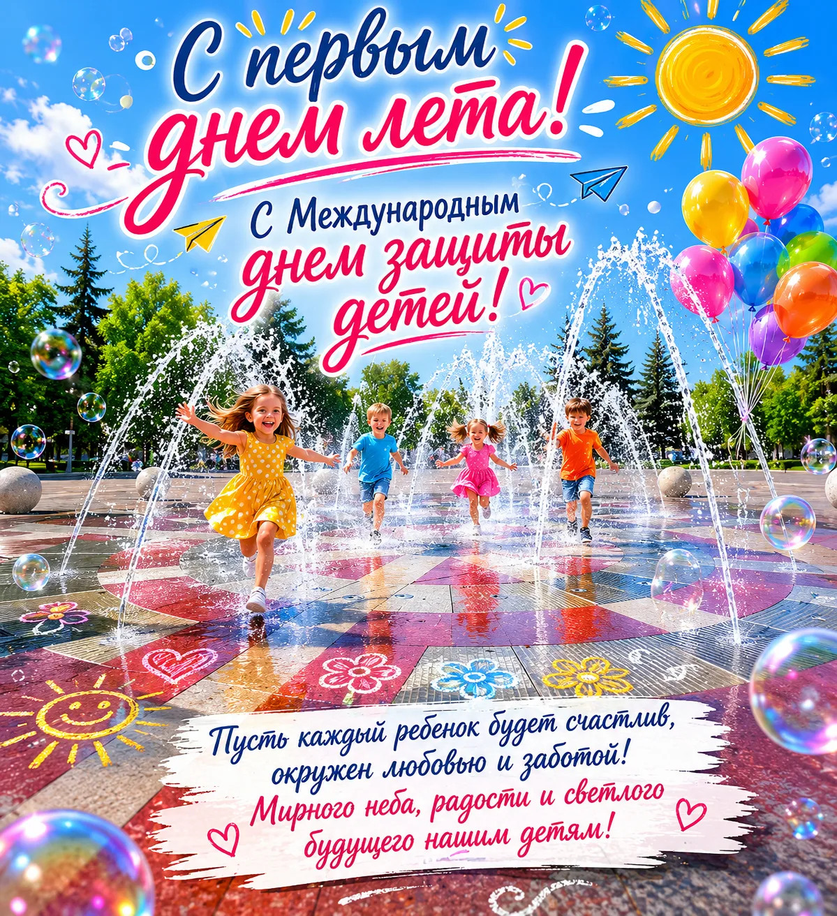🌞 С первым днём лета и Международным днём защиты детей!🎈