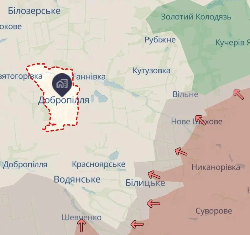 ‼️🇷🇺🇺🇦 Российские бойцы уже заходят в Доброполье малыми группами