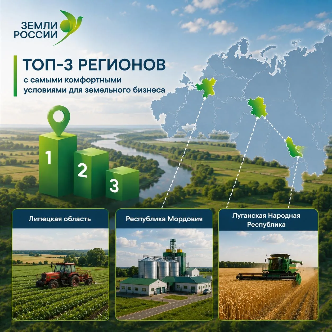 Топ-3 регионов России с самыми комфортными условиями для земельного бизнеса