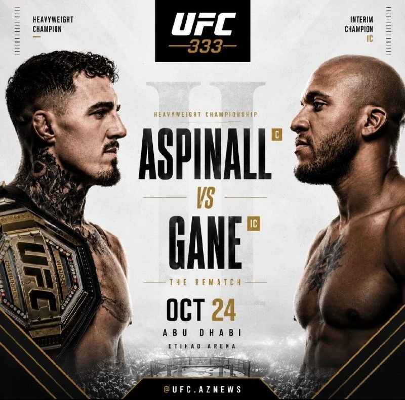 🧨24 октября Том Аспинал планирует защитить титул чемпиона UFC в тяжелом весе в бою против Сирила Га