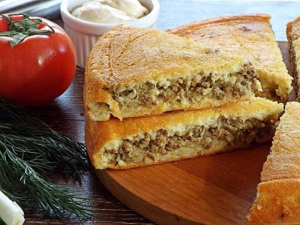 Заливной пирог с печенью и рисом😍