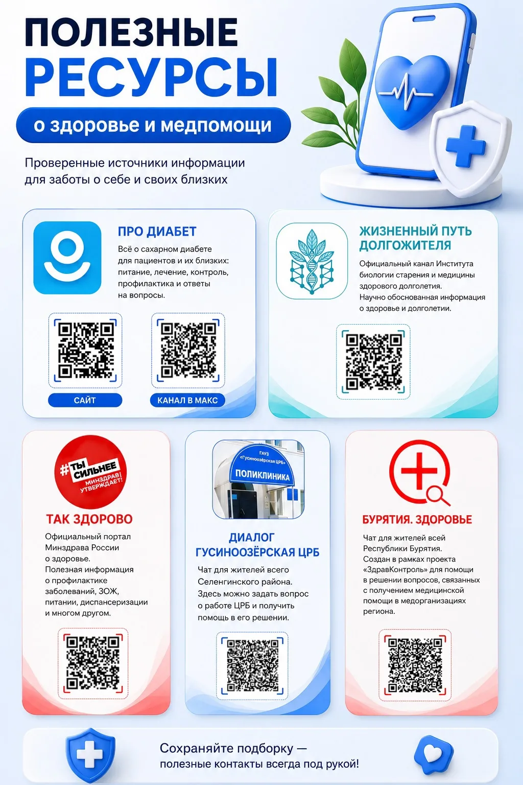 ✅ Сохраняйте подборку полезных ресурсов о здоровье