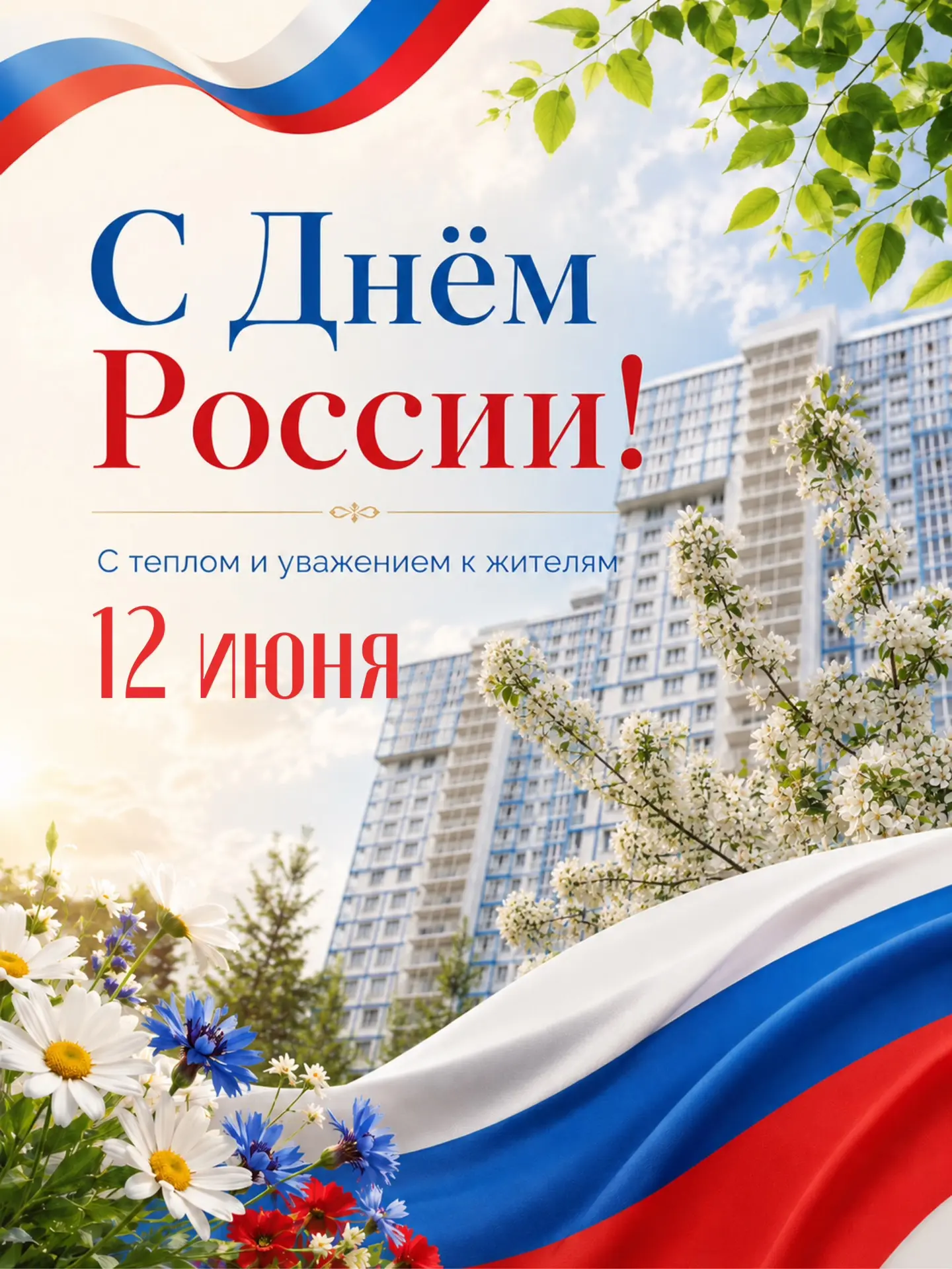 С Днём России! 🇷🇺

Уважаемые жители, поздравляем вас с праздником!

Пусть в каждом доме будет тепл