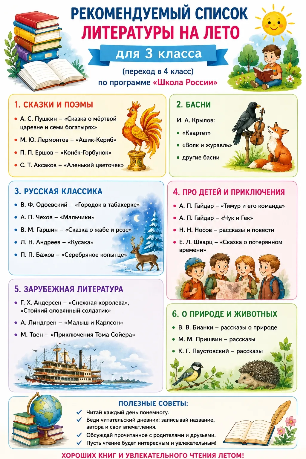 📚 Летний книжный марафон: чем занять юного читателя? ☀️