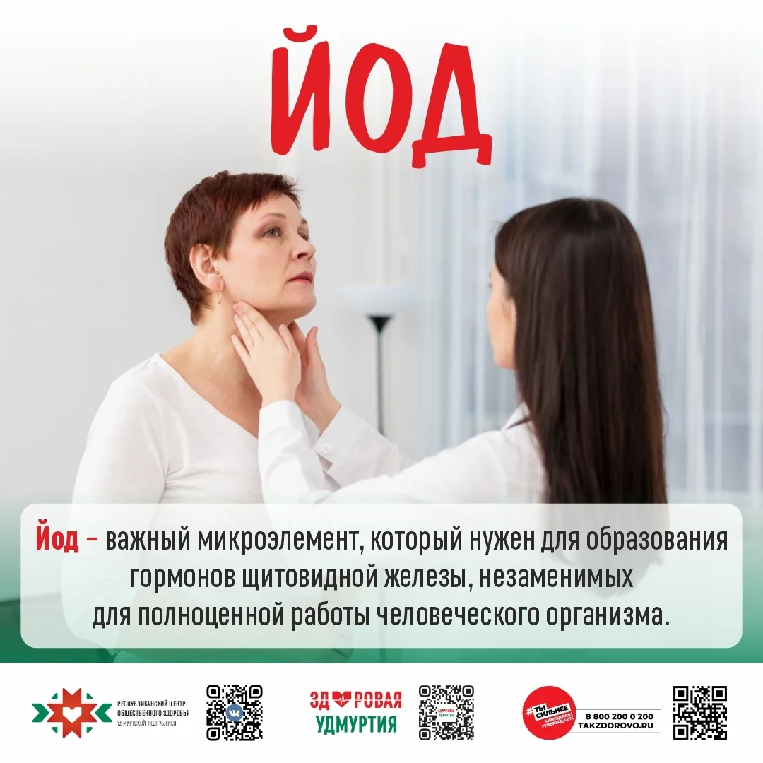 Для полноценной работы организму нужен йод. Без него щитовидная железа не может вырабат...