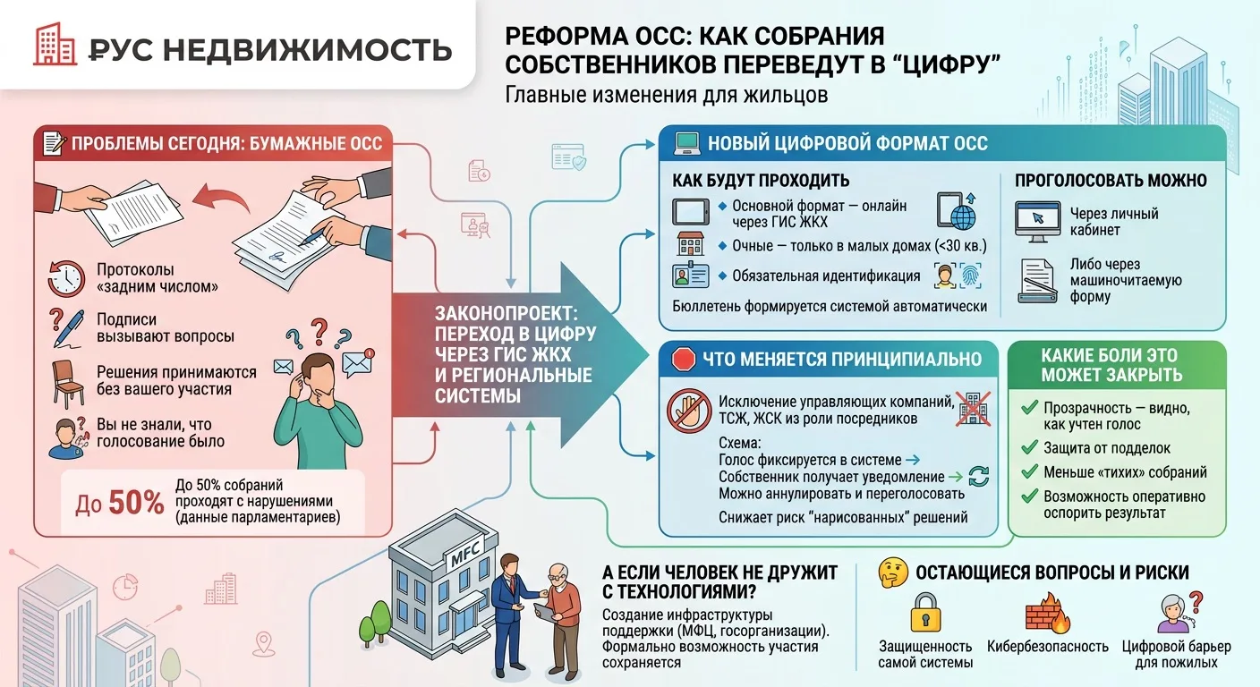 🏢 Собрания собственников хотят перевести в «цифру». Что это изменит для жильцов?

Если вы хоть раз 