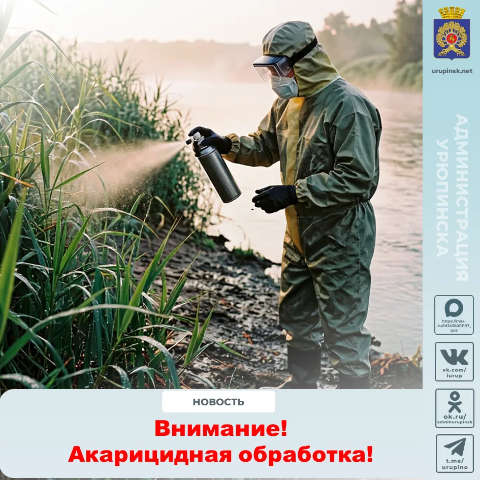 🚨 Внимание! 🚨  Администрация г. Урюпинск сообщает, что 26 мая 🗓 в прибрежной зоне озера Подпесочное 