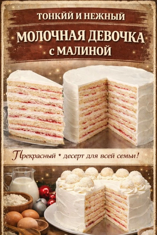 ЕСЛИ ВЫ ХОТЬ РАЗ ПРОБОВАЛИ «МОЛОЧНУЮ ДЕВОЧКУ», ТО ВЕРСИЯ С МАЛИНОЙ ВАС ПРОСТО ДОБЬЁТ! Т...