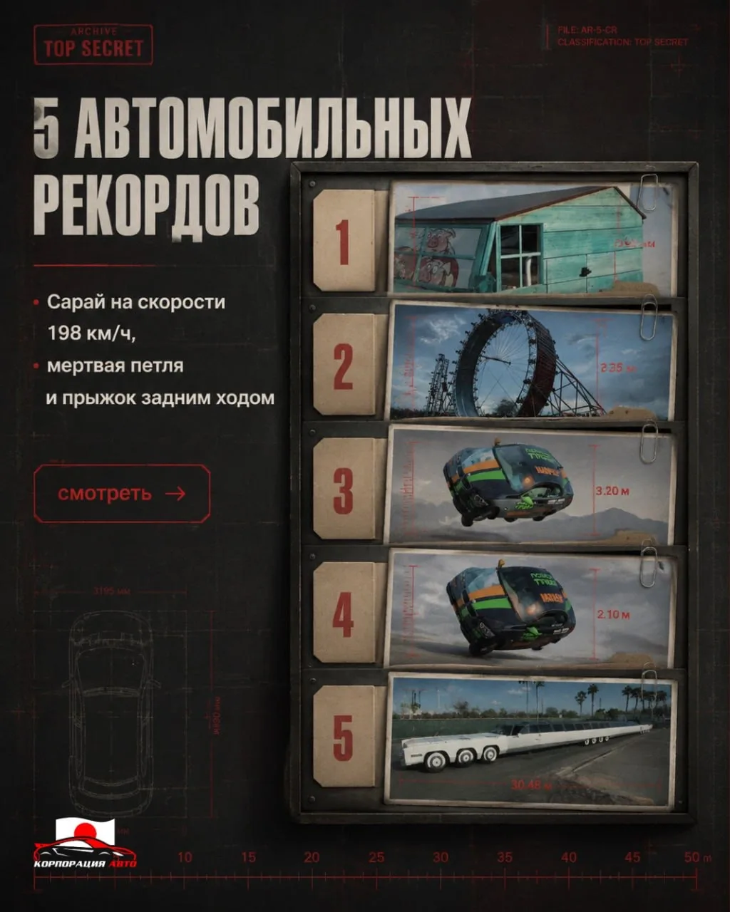 🏆Книга рекордов Гиннесса - 5 автомобильных достижений, в которые сложно поверить